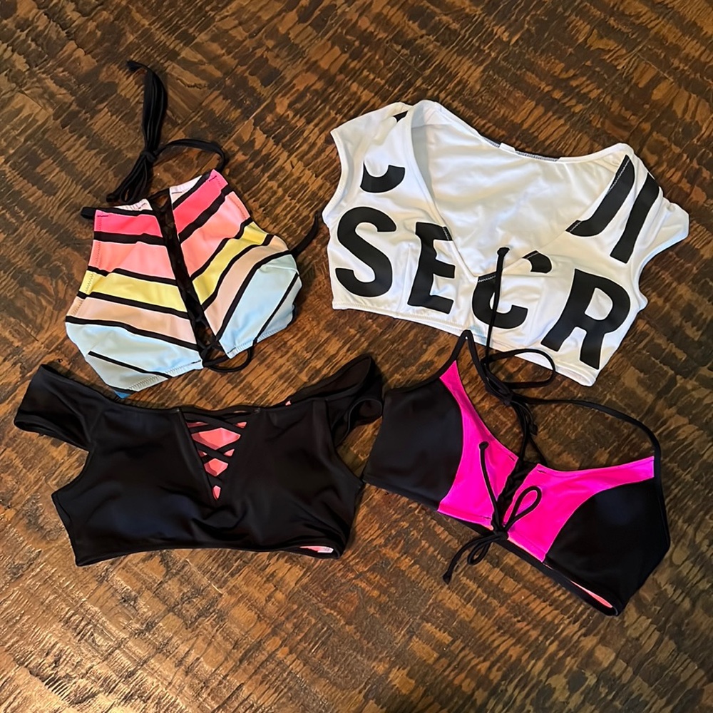 Four Victorias Secret Pink bikini tops